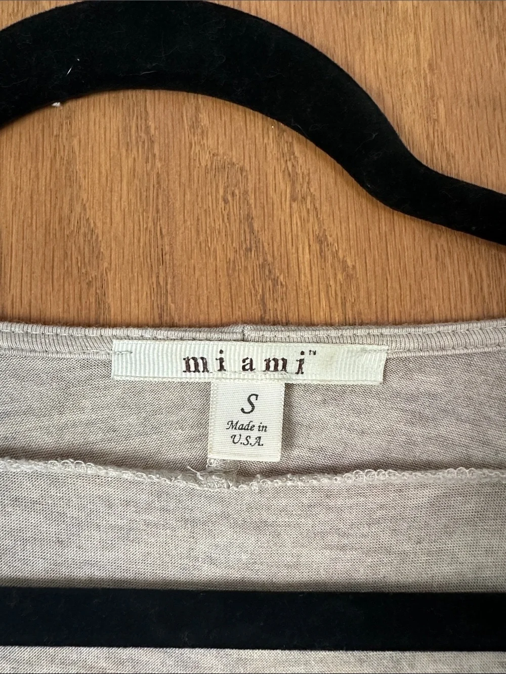 miami Light Gray Long Sleeve Boatneck Top